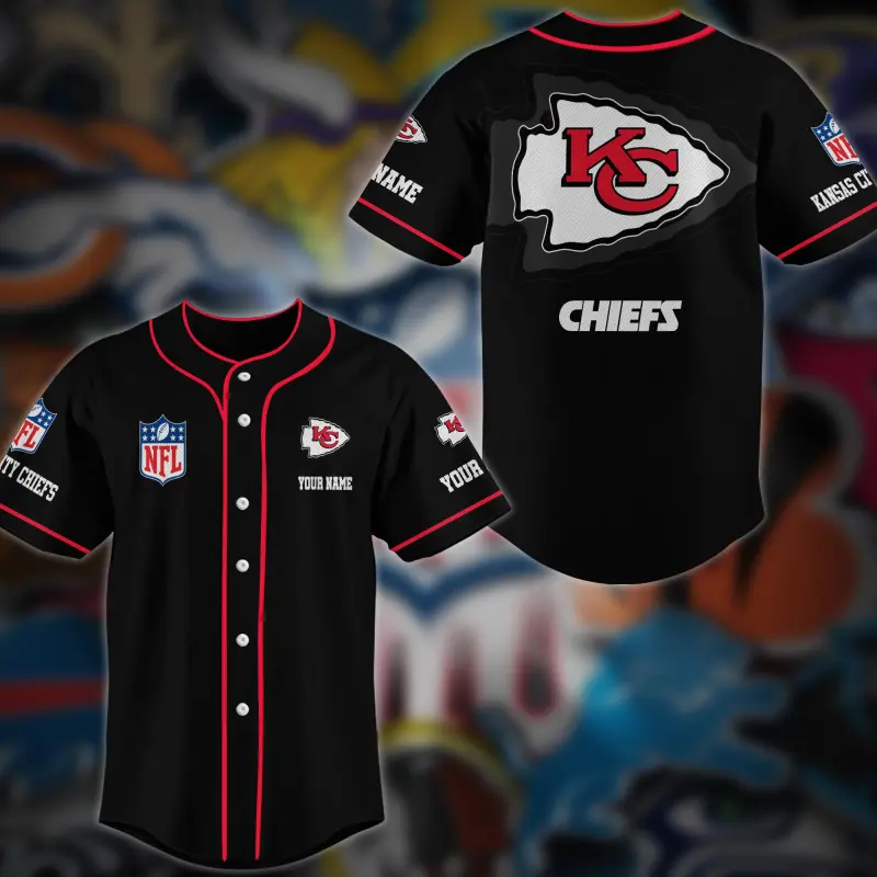 Kansas City Chiefs Personalized Baseball Jersey