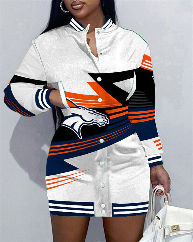Denver Broncos Women's Button Down Jacket Dress