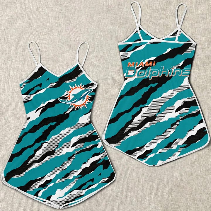 Miami Dolphins 3D Printed Women Romper Jumpsuit