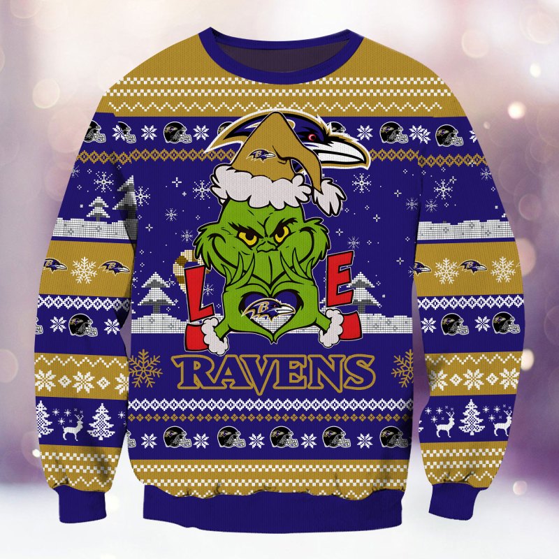 Baltimore Ravens Christmas Sweater detail view