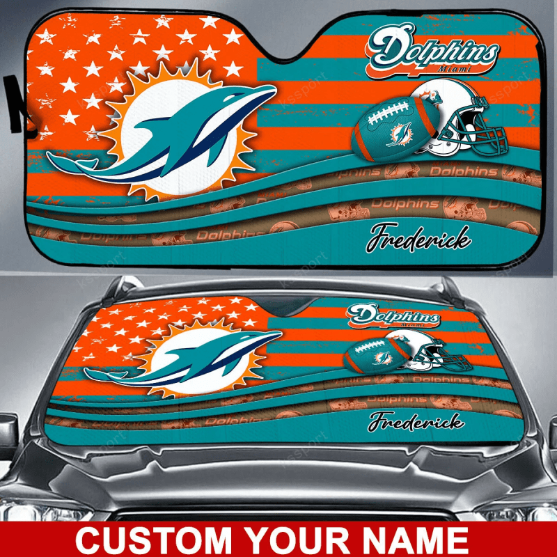 Miami Dolphins Personalized Auto Sun Shade
