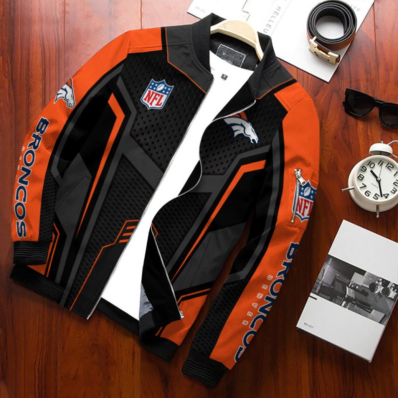 Denver Broncos Personalized Bomber Jacket Back View