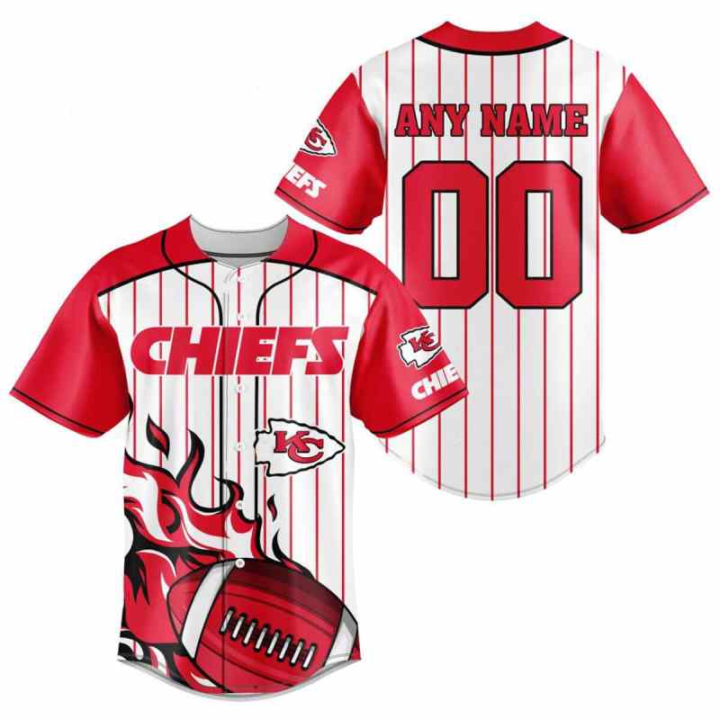 Kansas City Chiefs Personalized Baseball Jersey