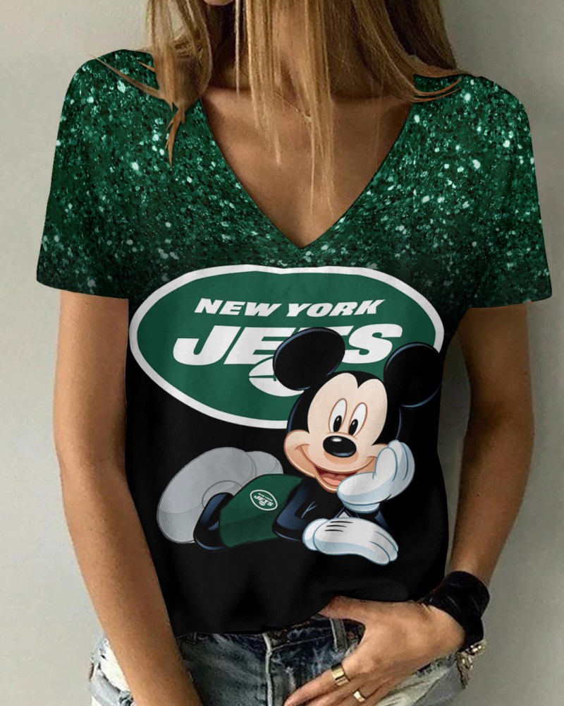 New York Jets Summer V-Neck Women's T-Shirt