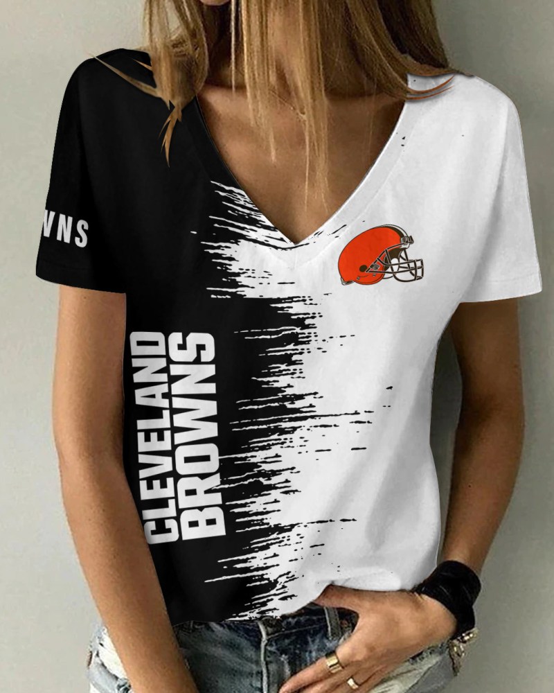 Cleveland Browns Summer V-neck T-shirt - Detail