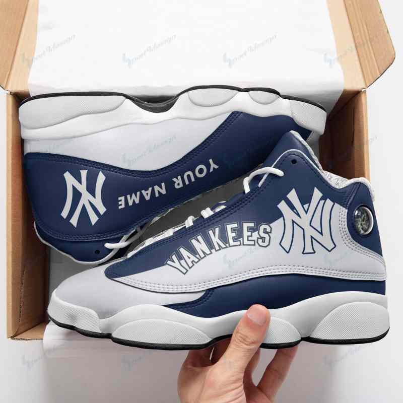 New York Yankees Personalized Air JD13 Sneakers Side View