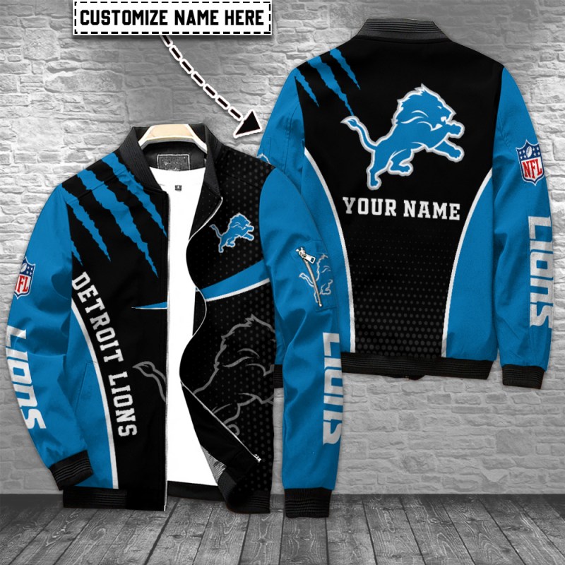 Detroit Lions Personalized Bomber Jacket