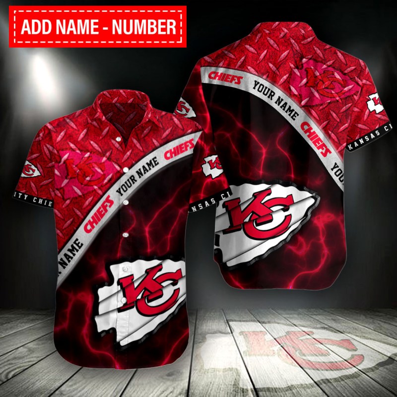 Kansas City Chiefs Personalized Button Shirt Sizing Chart