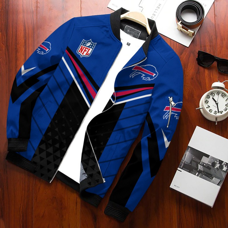 Buffalo Bills Personalized Bomber Jacket Back View