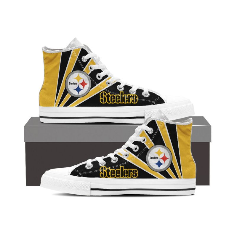 Pittsburgh Steelers High Top Shoes Side View