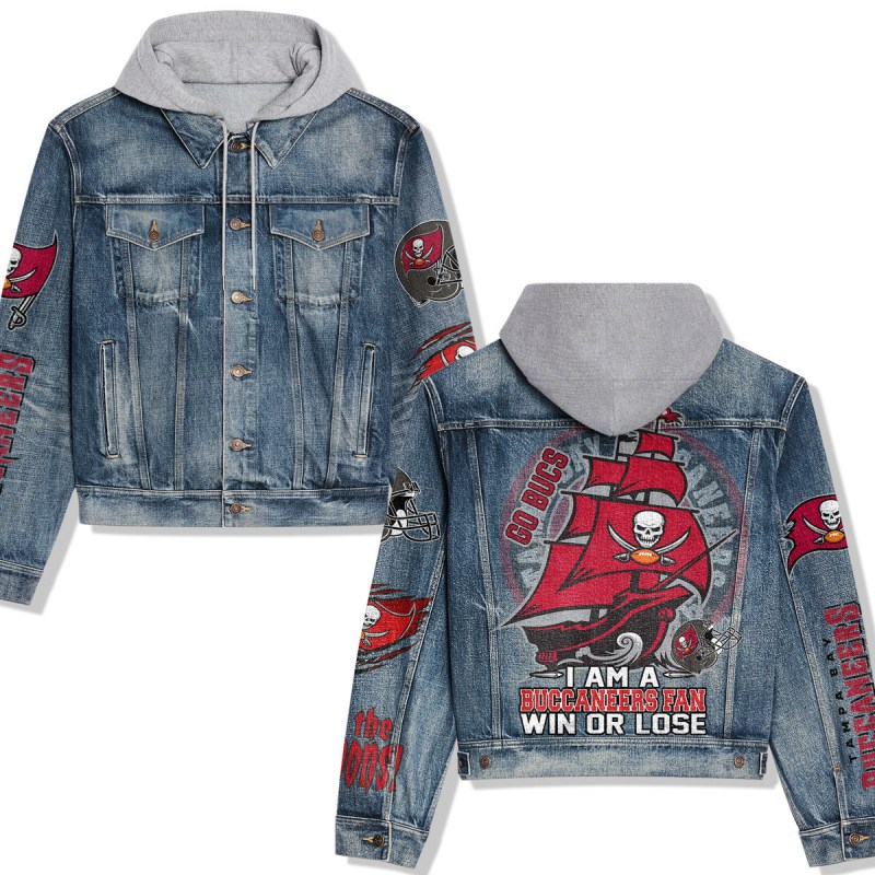 Tampa Bay Buccaneers Premium Hooded Denim Jacket