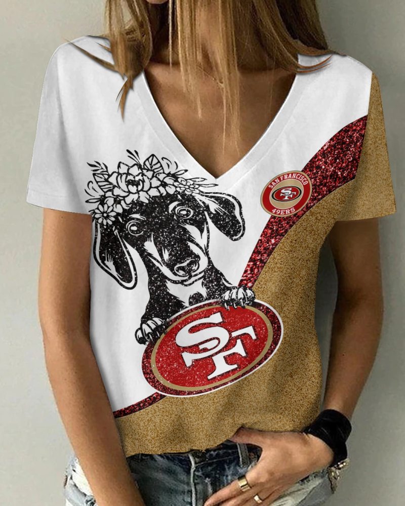 San Francisco 49ers V-neck Women T-shirt