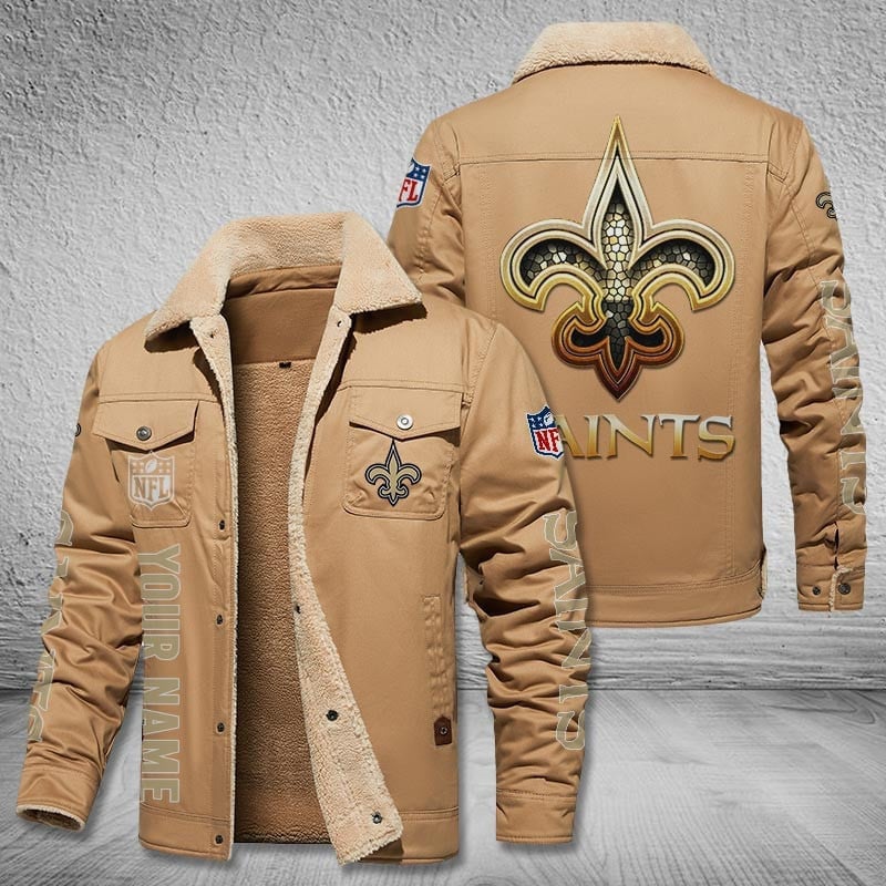 New Orleans Saints Fleece Bomber Jacket Detail