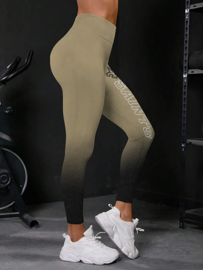 New Orleans Saints High Waist Push Up Printed Leggings