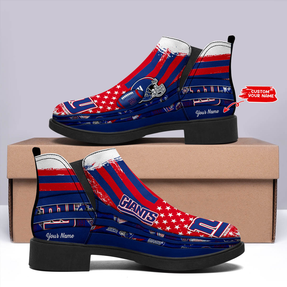 New York Giants Personalized Comfort & Fashion Short Boots
