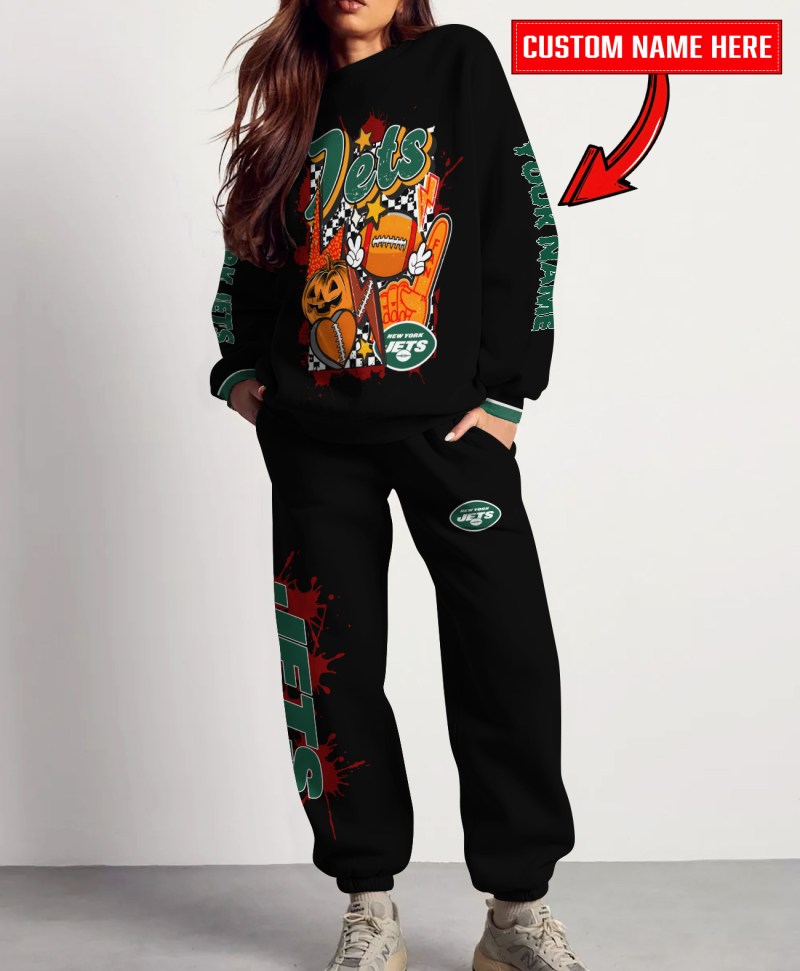 New York Jets Halloween Collection Unisex Sweatshirt and Sweatpants Set