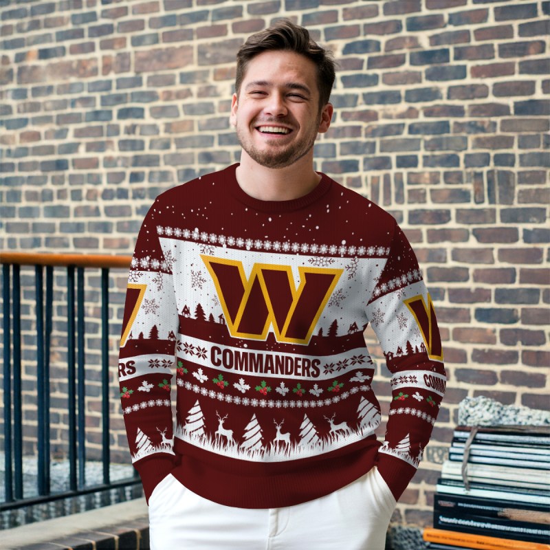 Washington Commanders Ugly Christmas Sweater Outdoor 2