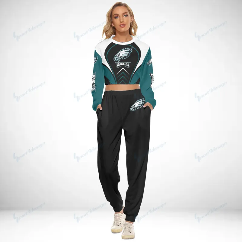 Philadelphia Eagles Crop Sweatshirt Suit Side View