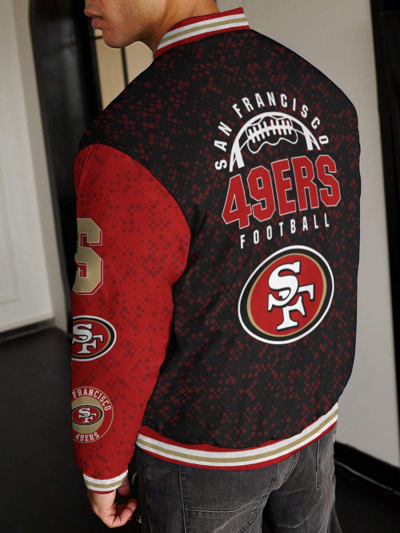 San Francisco 49ers Varsity Jacket Back View