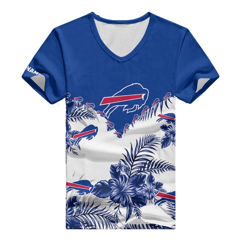 Buffalo Bills Personalized V-Neck T-Shirt Front View
