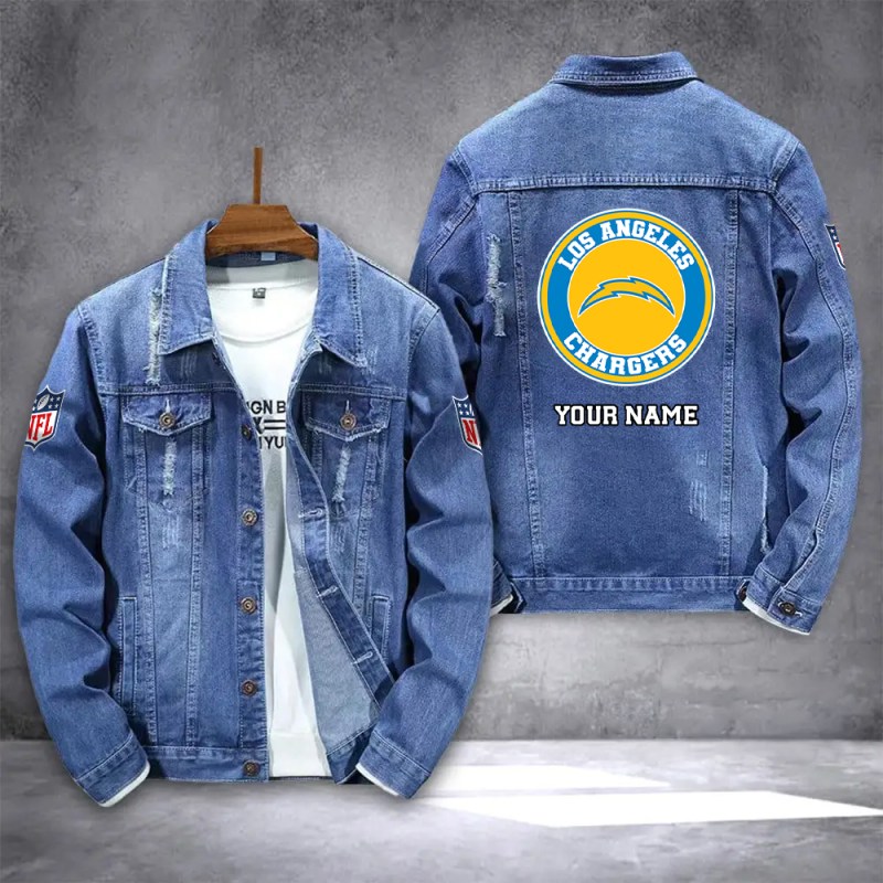 Los Angeles Chargers Denim Jacket Front View