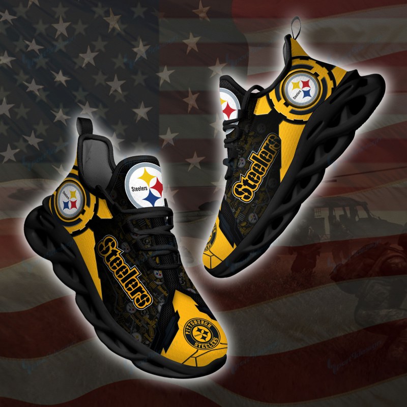 Pittsburgh Steelers Yezy Running Sneakers Side View