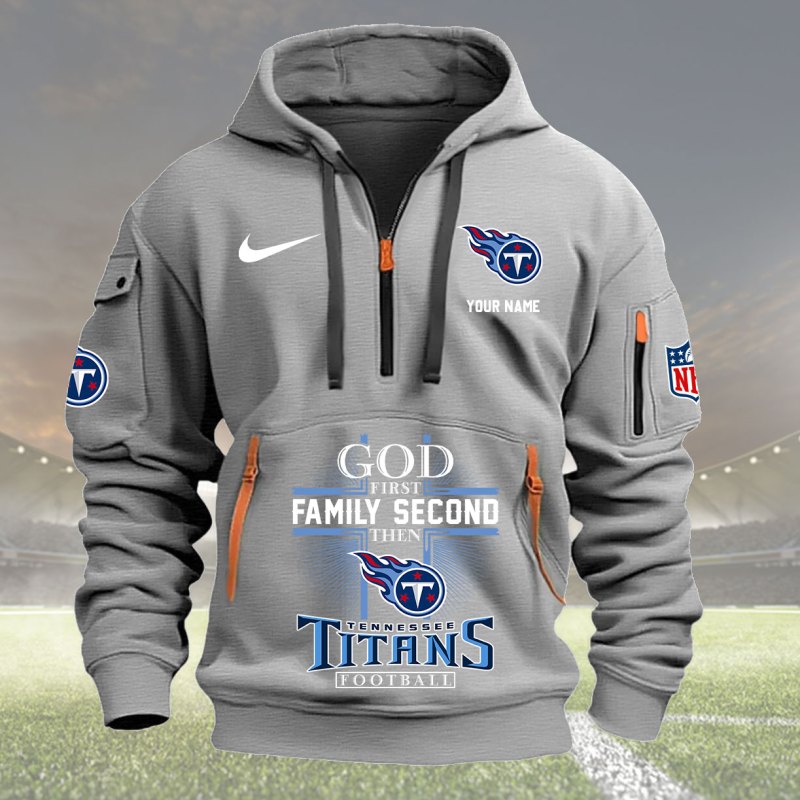 Tennessee Titans Personalized Quarter Zip Hoodie New Collection AZBTQZH000271