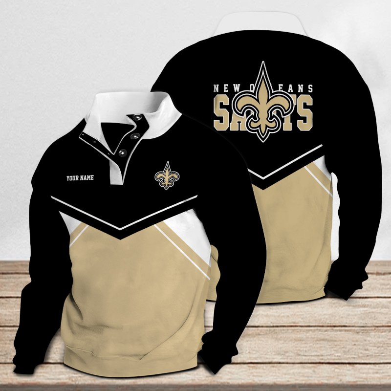 New Orleans Saints Casual Colorful Stand Collar Sweatshirt