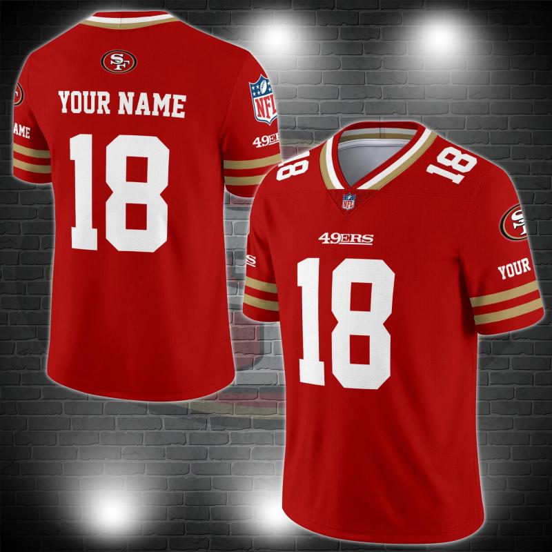 San Francisco 49ers Personalized V-neck Football Jersey - Image 1