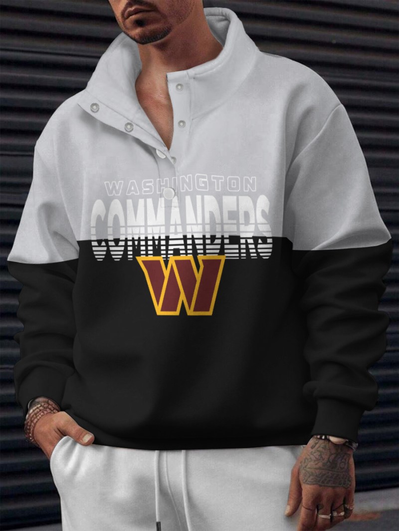 Washington Commanders Casual Colorful Stand Collar Sweatshirt