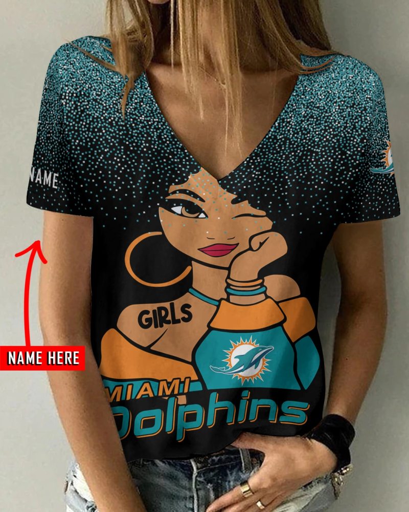 Miami Dolphins Women's V-neck T-shirt