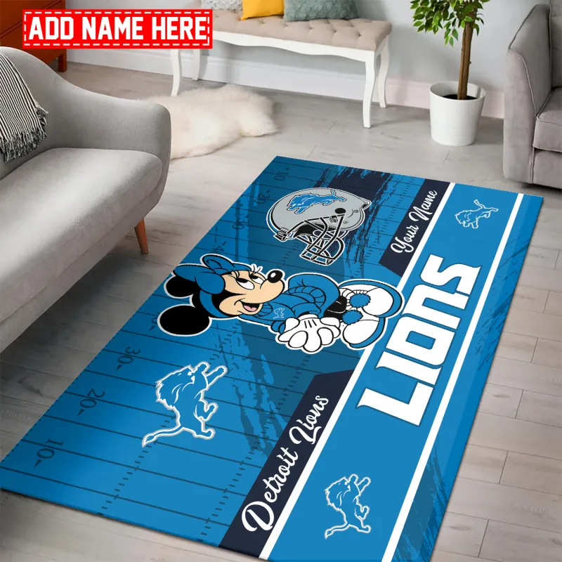 Detroit Lions Personalized Rectangle Rug