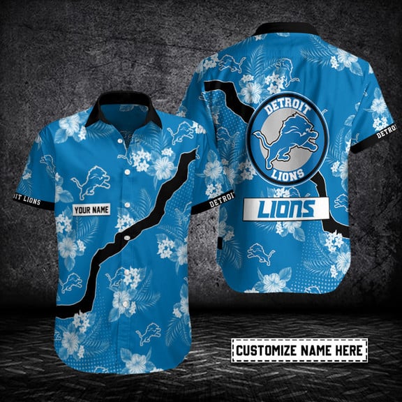 Detroit Lions Personalized Button Shirt