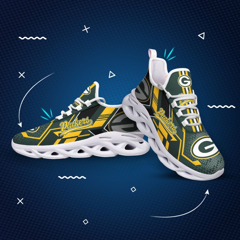 Green Bay Packers Yezy Running Sneakers Side View