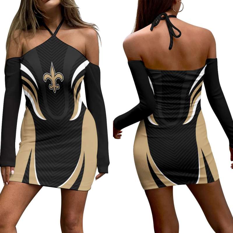 New Orleans Saints Halter Lace-up Dress