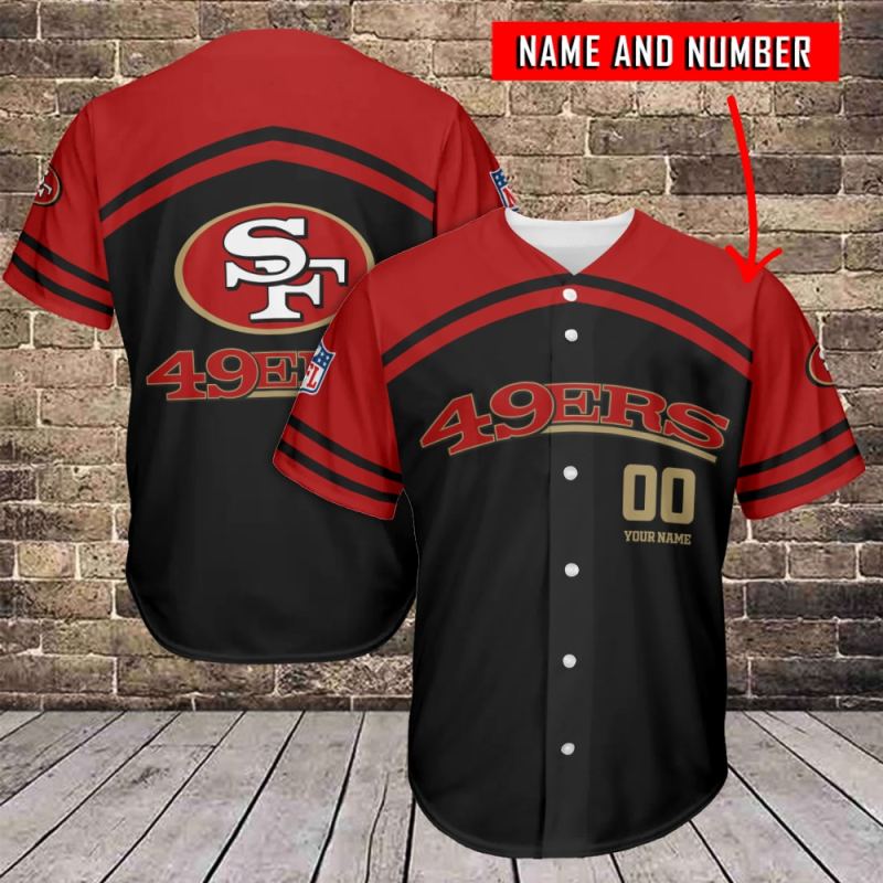 San Francisco 49ers Personalized Baseball Jersey