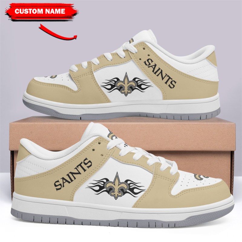 White New Orleans Saints Dunk Shoes Style 2