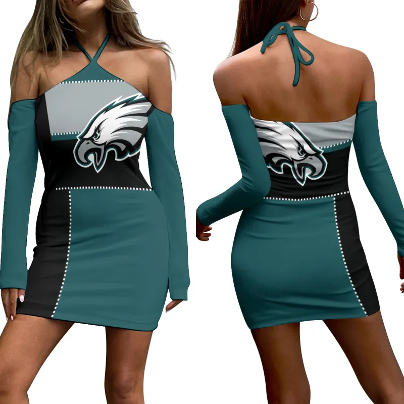 Philadelphia Eagles Halter Lace-up Dress