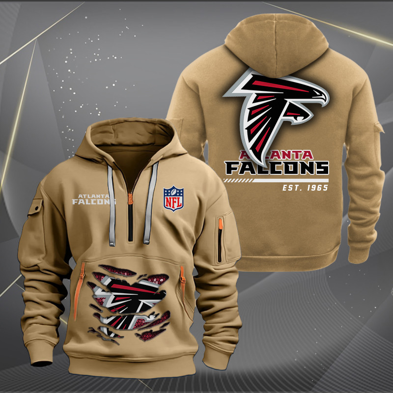 Atlanta Falcons Personalized Quarter Zip Hoodie - Lifestyle Image
