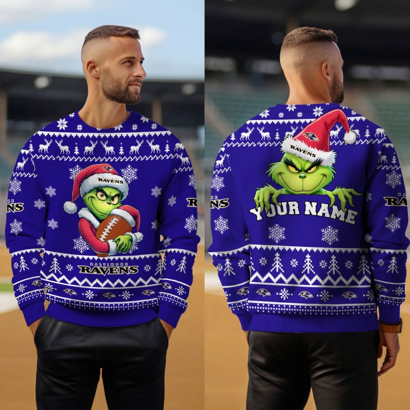 Baltimore Ravens Ugly Christmas Sweater Outdoor 4