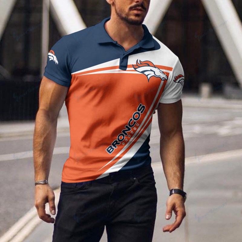 Denver Broncos Polo T-Shirt Front View