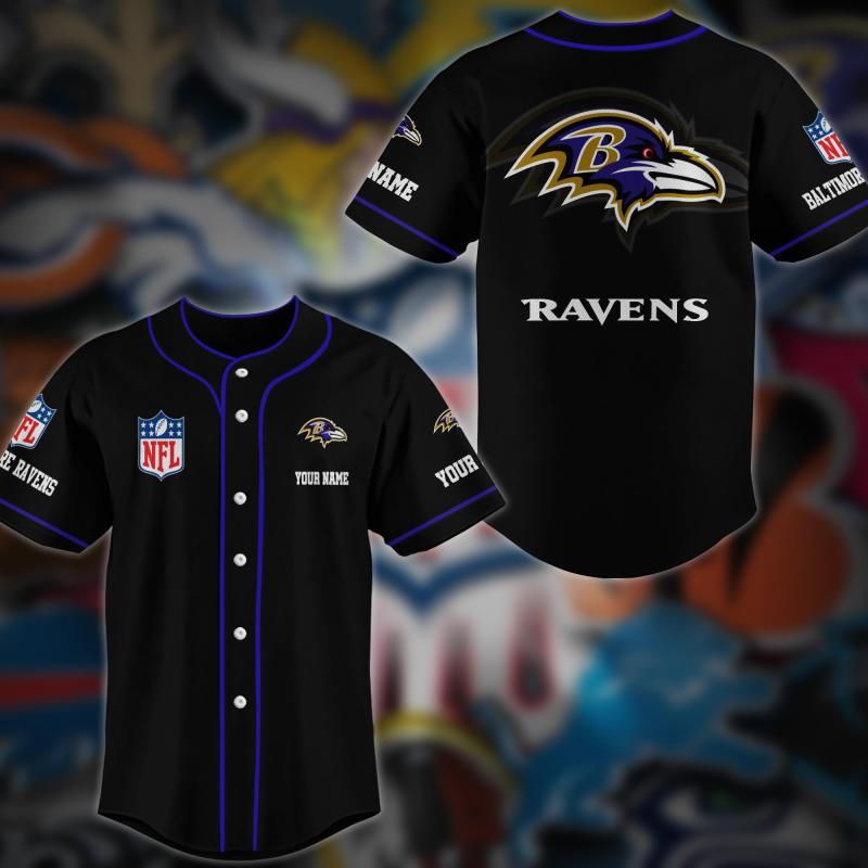Baltimore Ravens Personalized Baseball Jersey