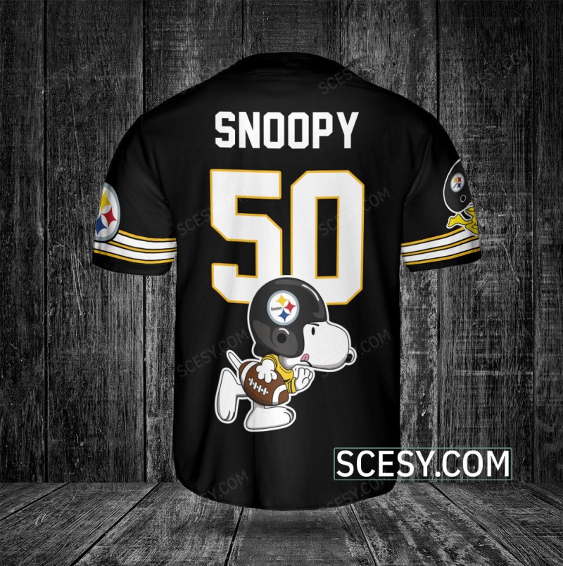 Pittsburgh Steelers Snoopy Baseball Jersey Back