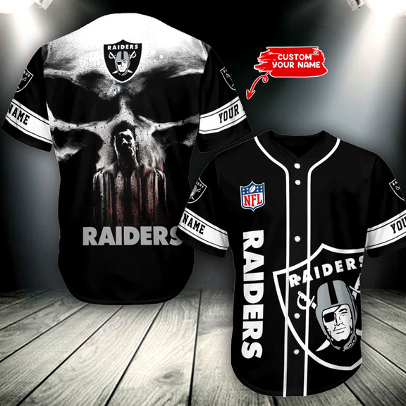 Las Vegas Raiders Personalized Baseball Jersey