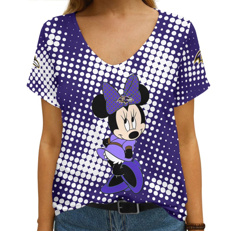 Baltimore Ravens Summer V-Neck Women T-Shirt