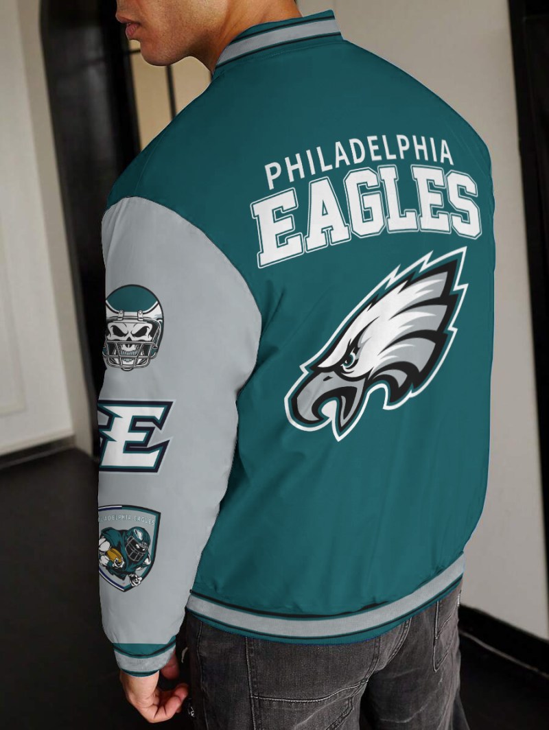 Philadelphia Eagles Varsity Jacket Back View