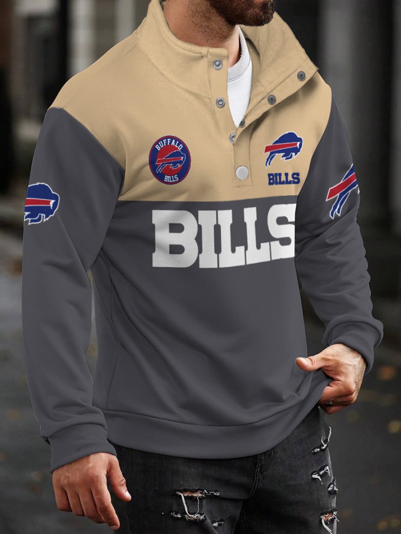 Buffalo Bills Casual Colorful Stand Collar Sweatshirt
