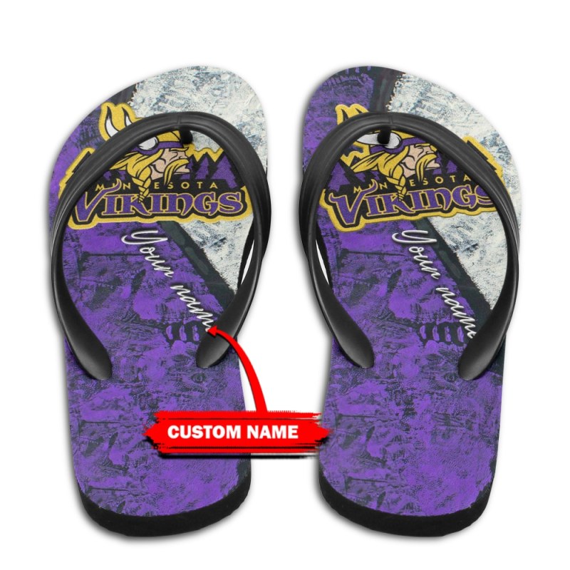 Minnesota Vikings Personalized Summer Flip Flop Image 1