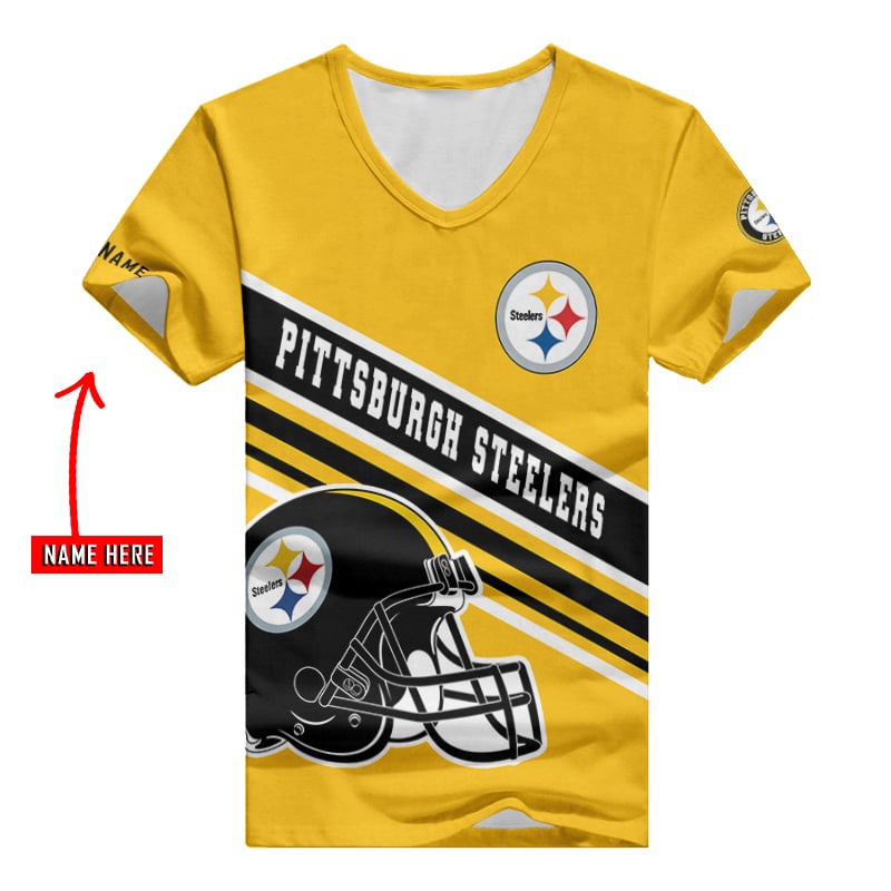 Pittsburgh Steelers V-neck T-shirt 3