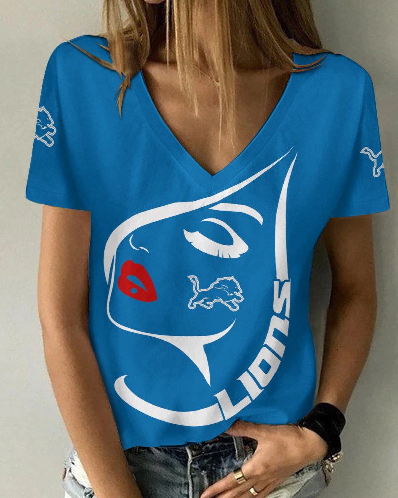 Detroit Lions Women's Summer V-Neck T-Shirt